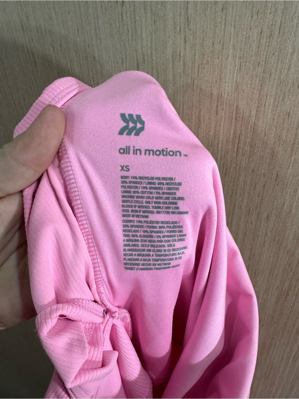 Women’s All In Motion Pink One-Piece Activewear Ribbed Jumpsuit Size XS - Picture 3 of 3